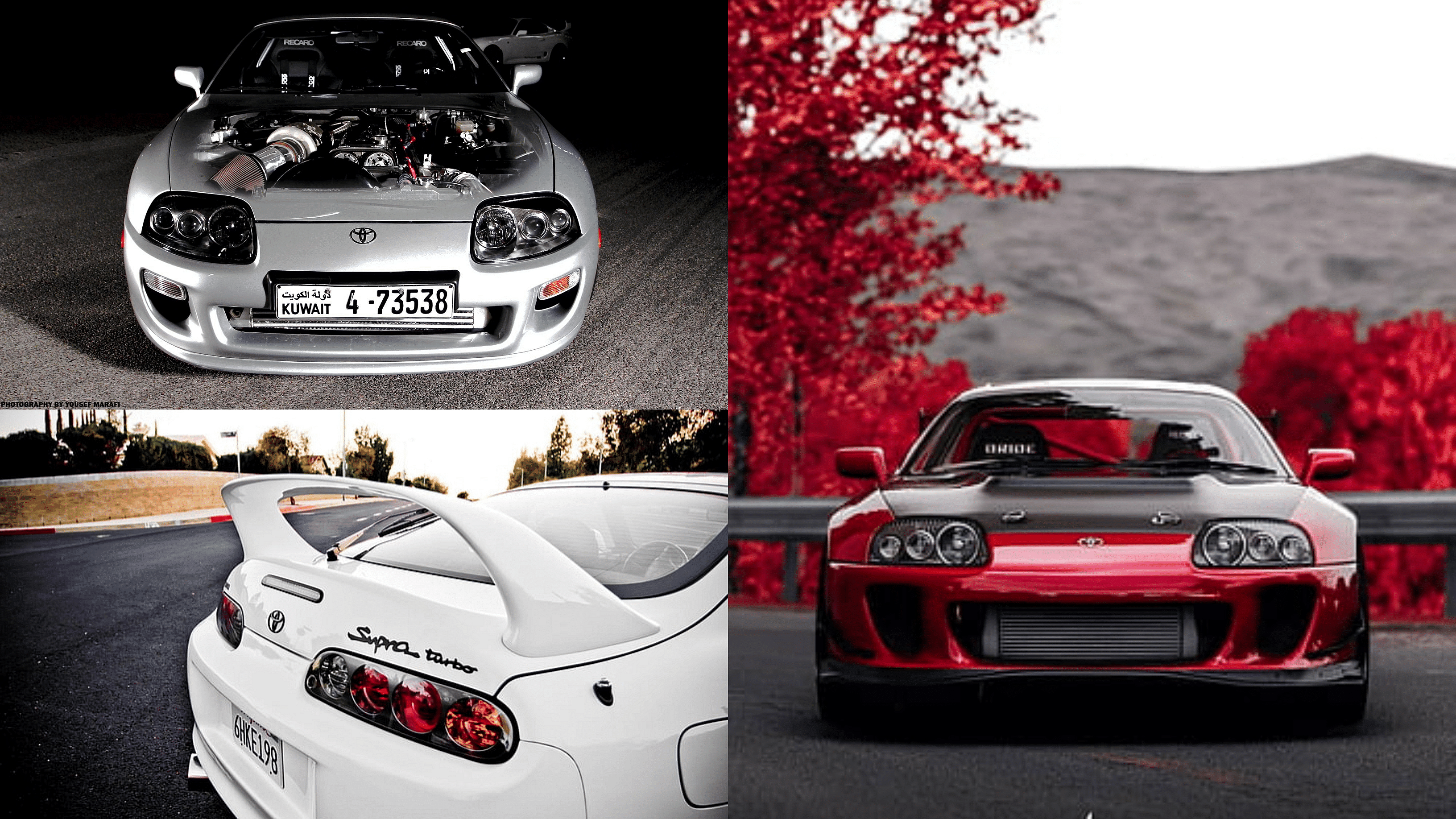 Modified Toyota Supra front and back view