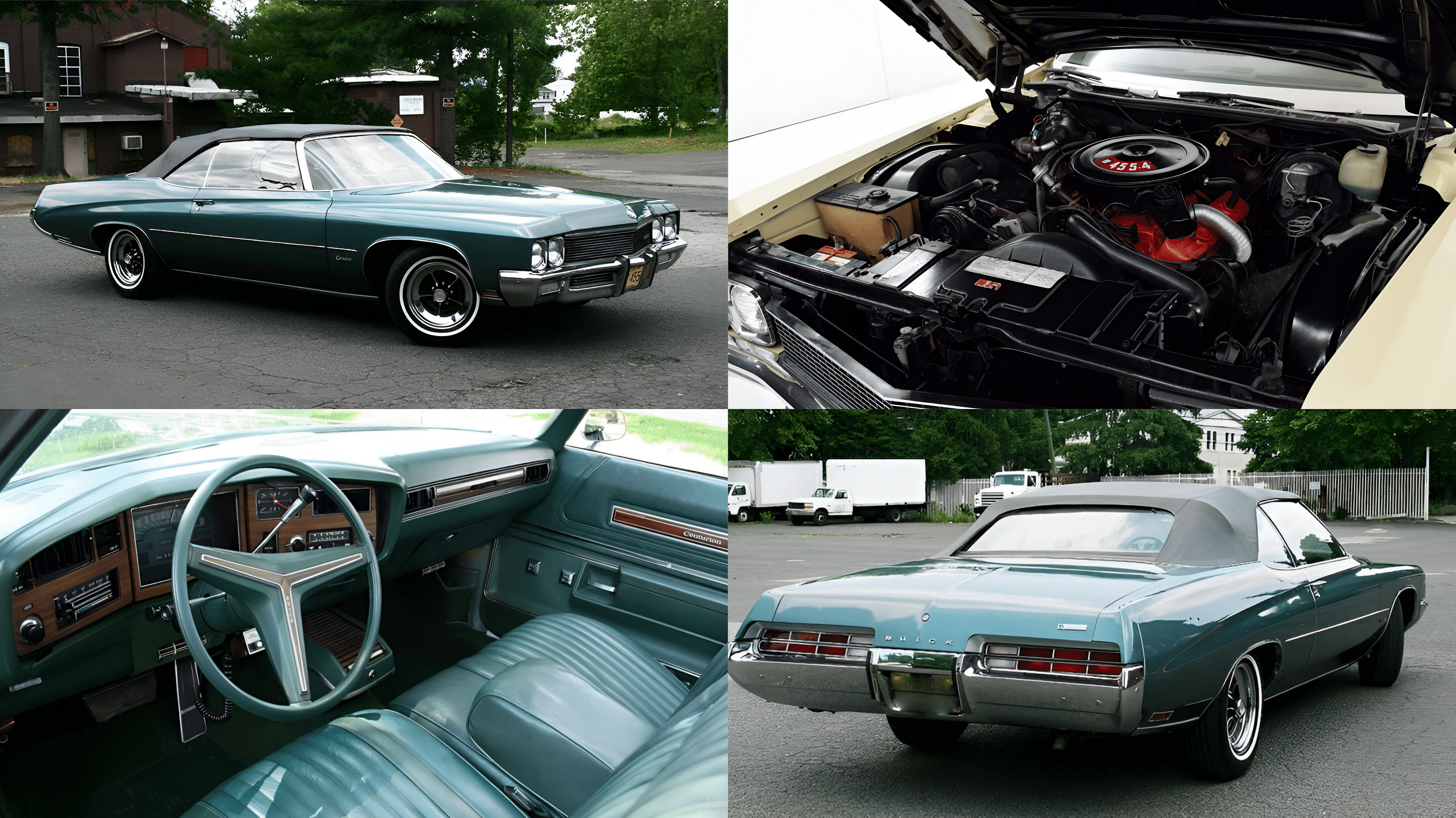 Buick Centurion, its engine, interior and rear view