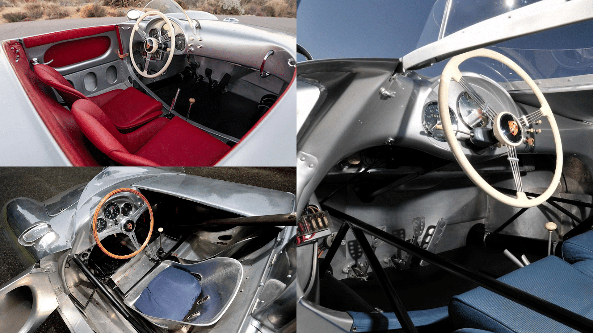 Porsche 550 dashboard, steering wheel, interior