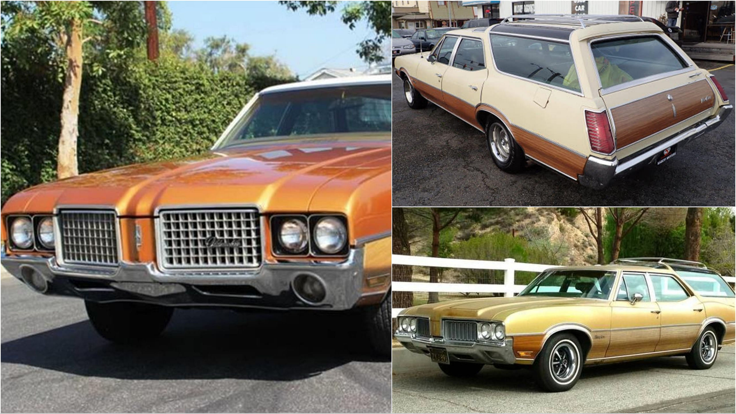 1970s Oldsmobile Vista Cruiser front and rear view