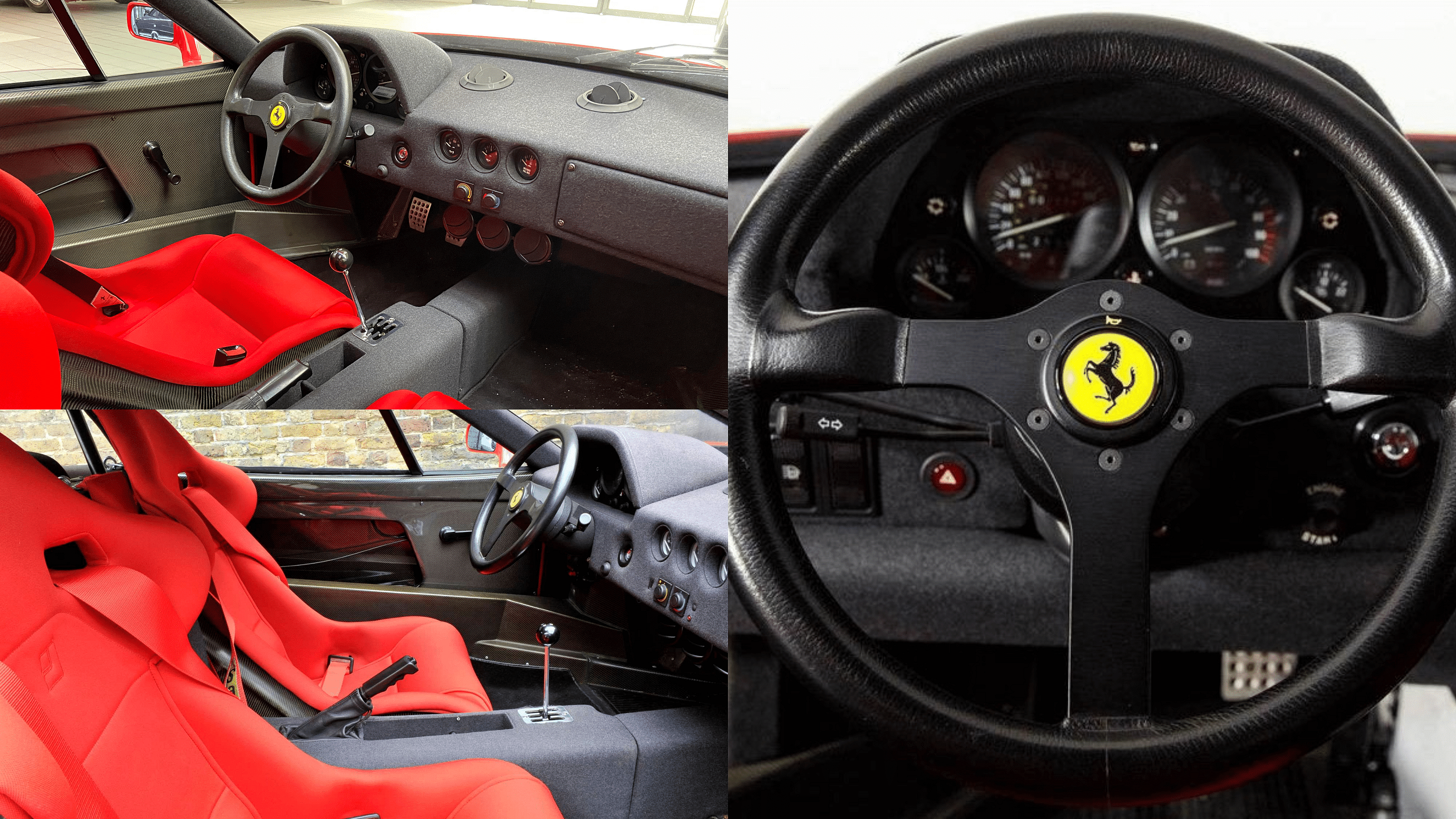 Ferrari F40 - dashboard, front-bucket seats, steering wheel, interior