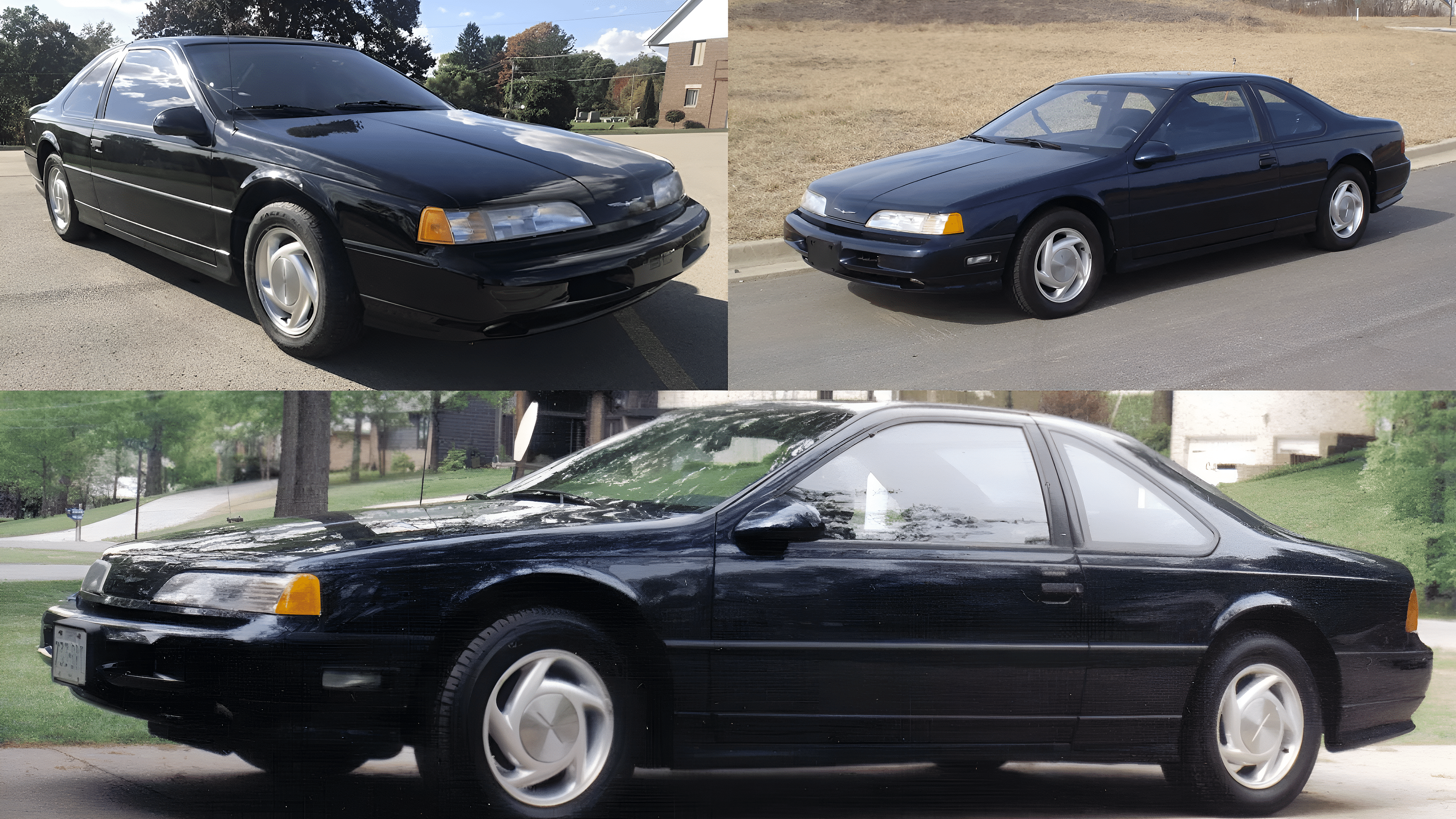 1980s Buick Regal in black exterior - side view, front view