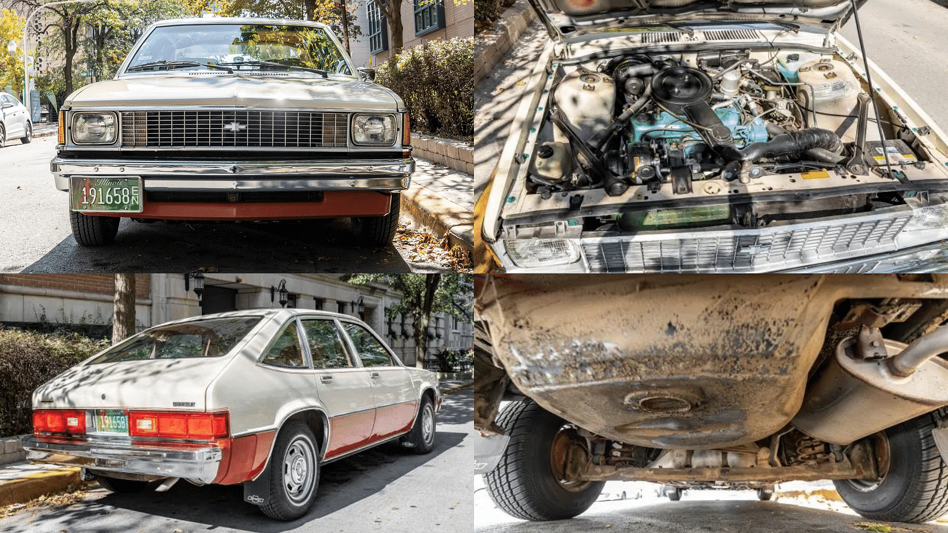 Chevy Citation front view, rear view, engine, exhaust