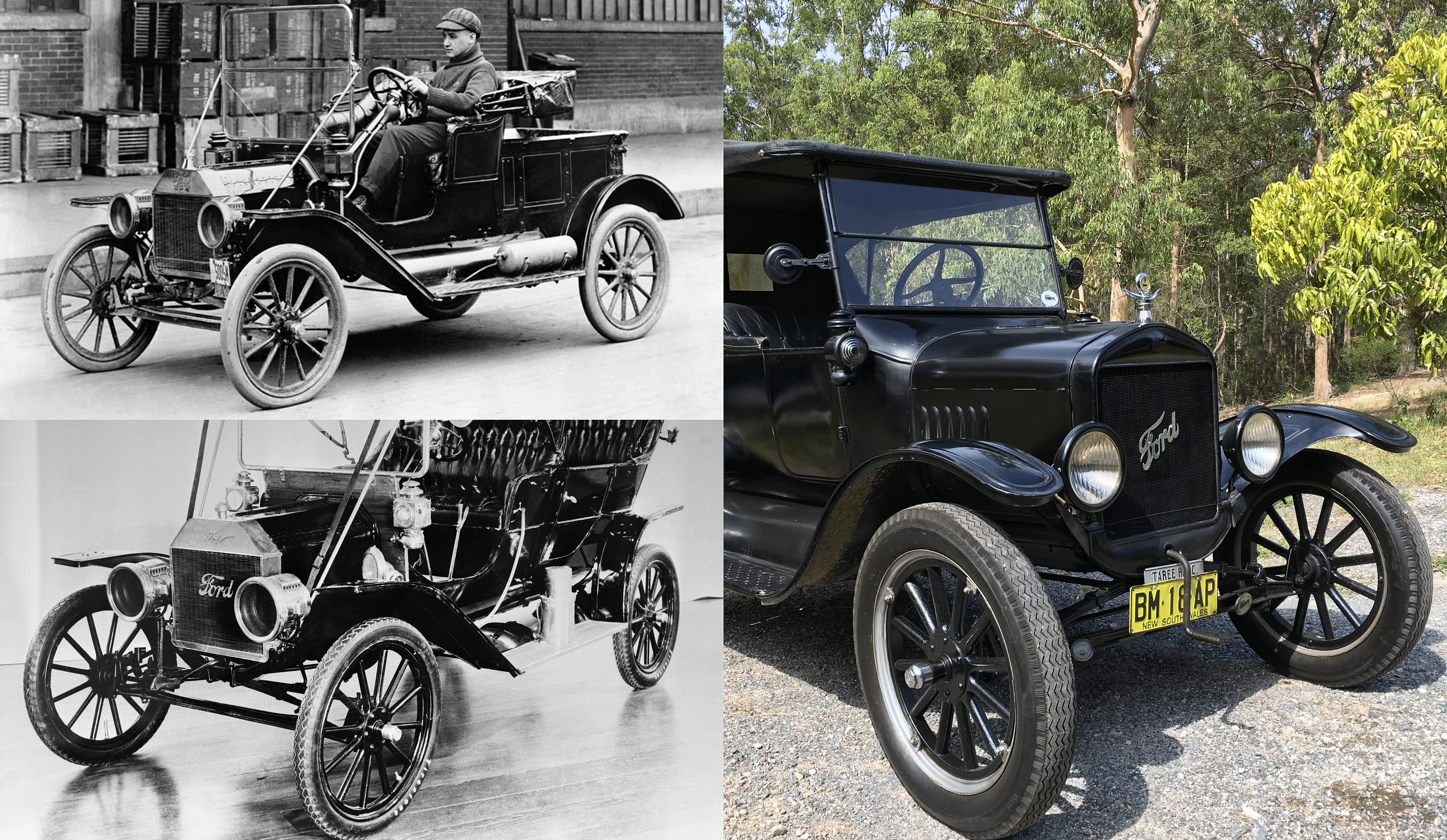 Ford Model T front and side view