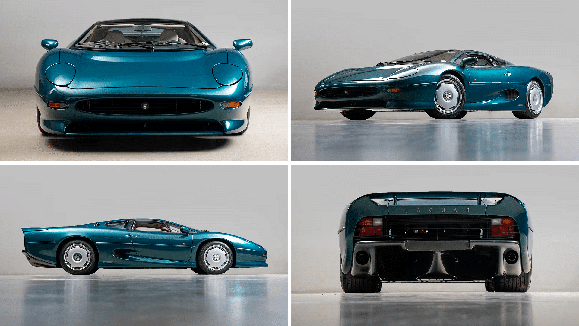 Cobalt Blue Jaguar XJ220 - Front, side, rear view