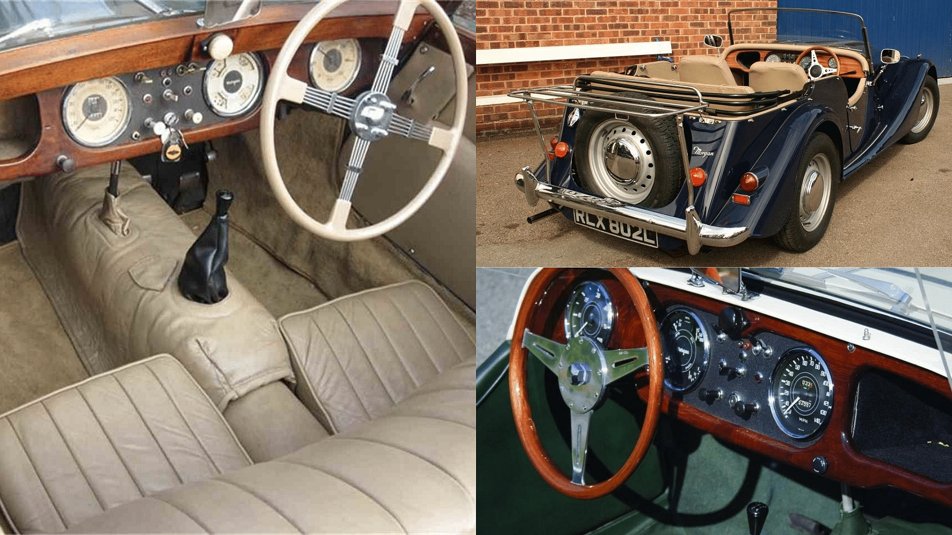 Morgan Plus 4 dashboard, seats, interior