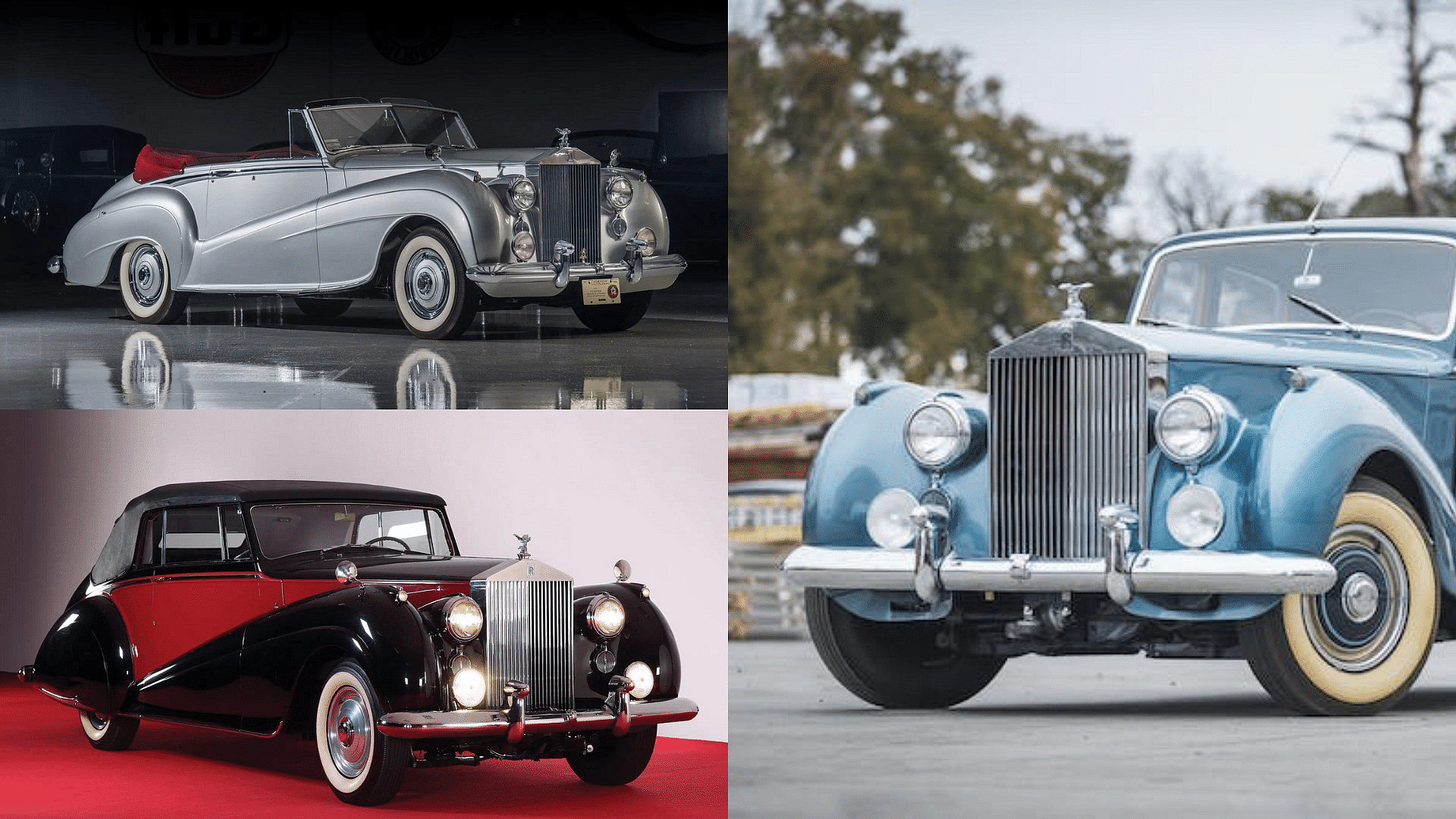 1949 Rolls-Royce Silver Dawn Drophead Coupe front view, and grille design