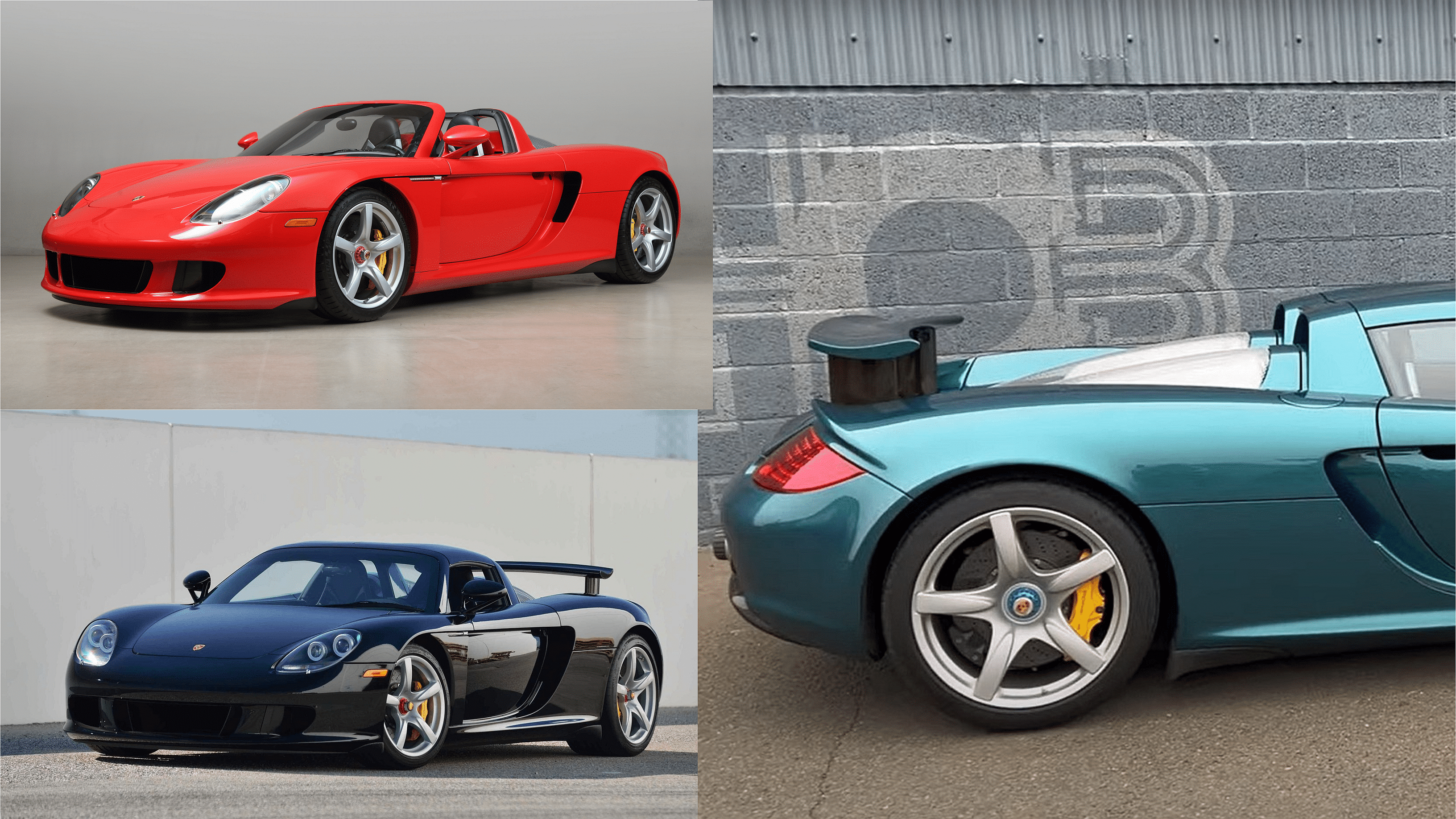 2004 Porsche Carrera GT in Red, Green, Black exterior - front, side view