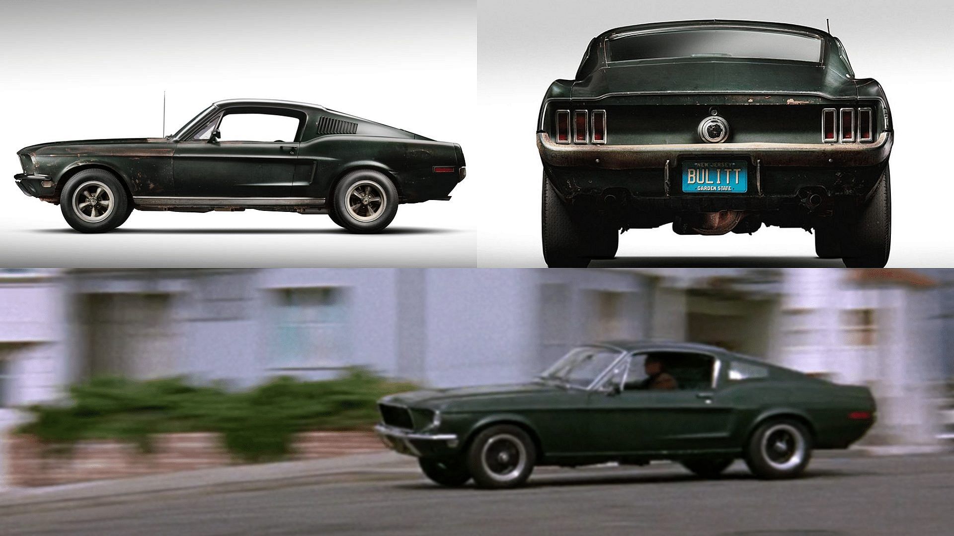 1967 Ford Bullitt Mustang rear and side view