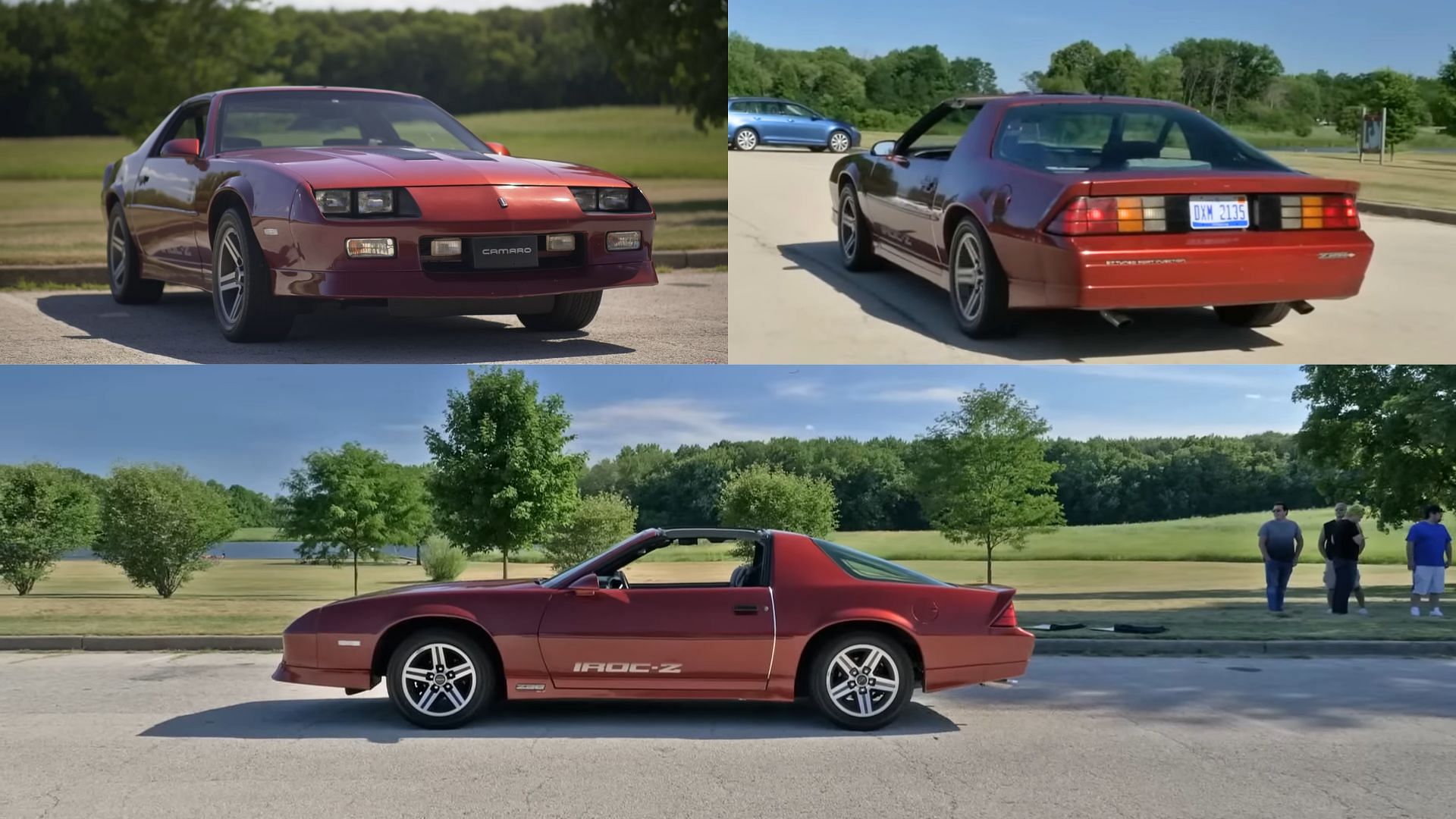 Red Chevrolet IROC Z Front Side and Rear Profile