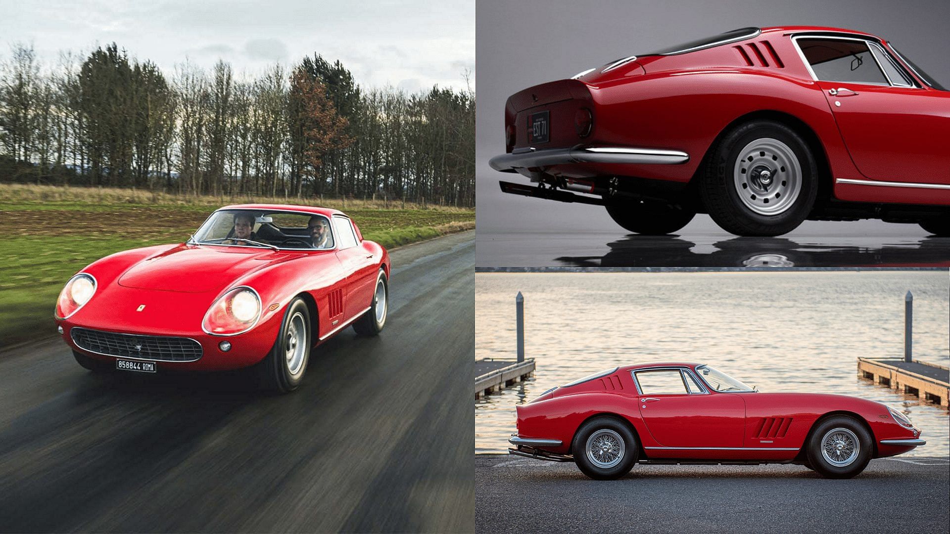 Red Ferrari 275 GTB - front, rear, side view