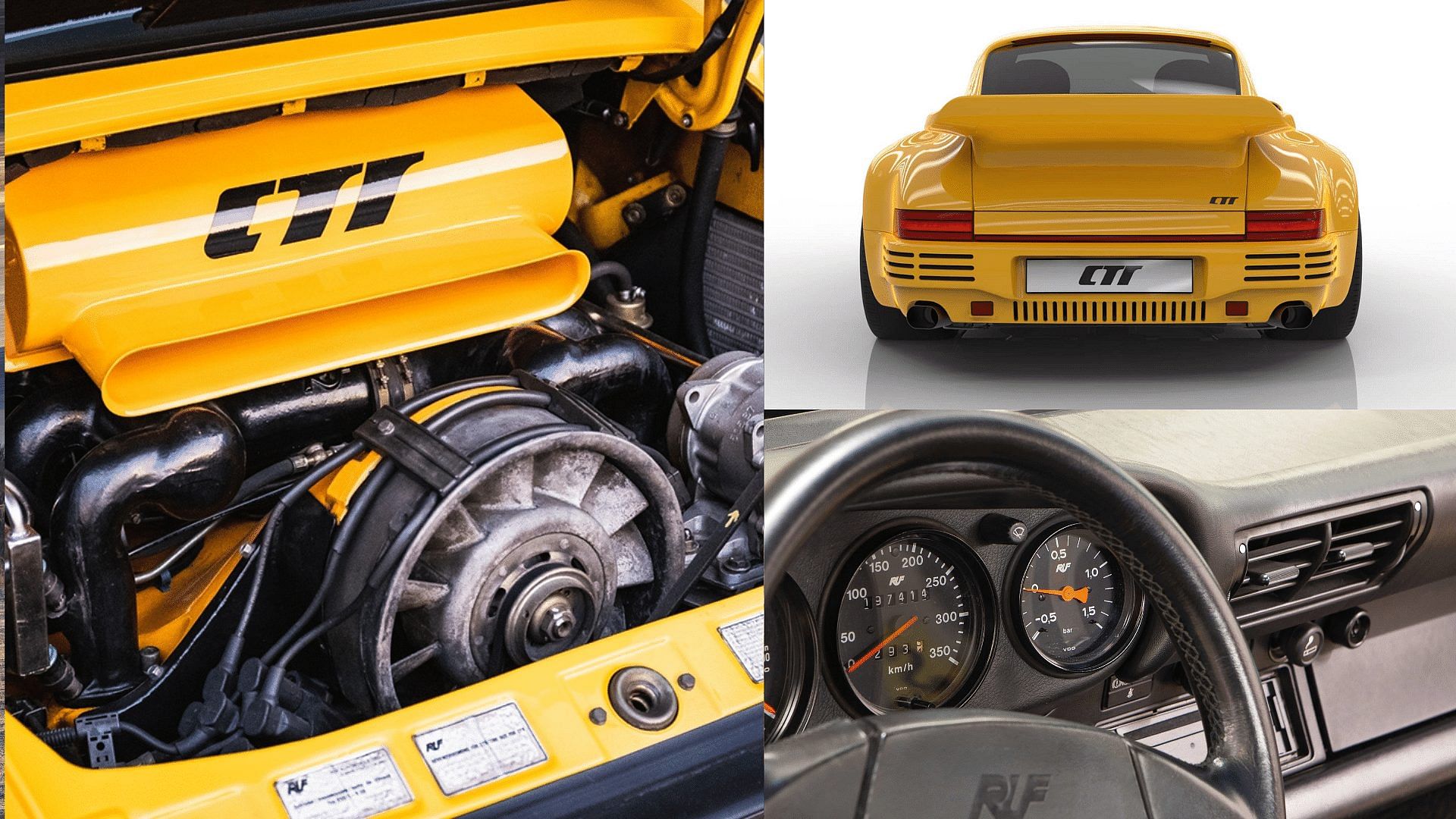 RUF CTR a.k.a Yellowbird - engine, rear view, dashboard