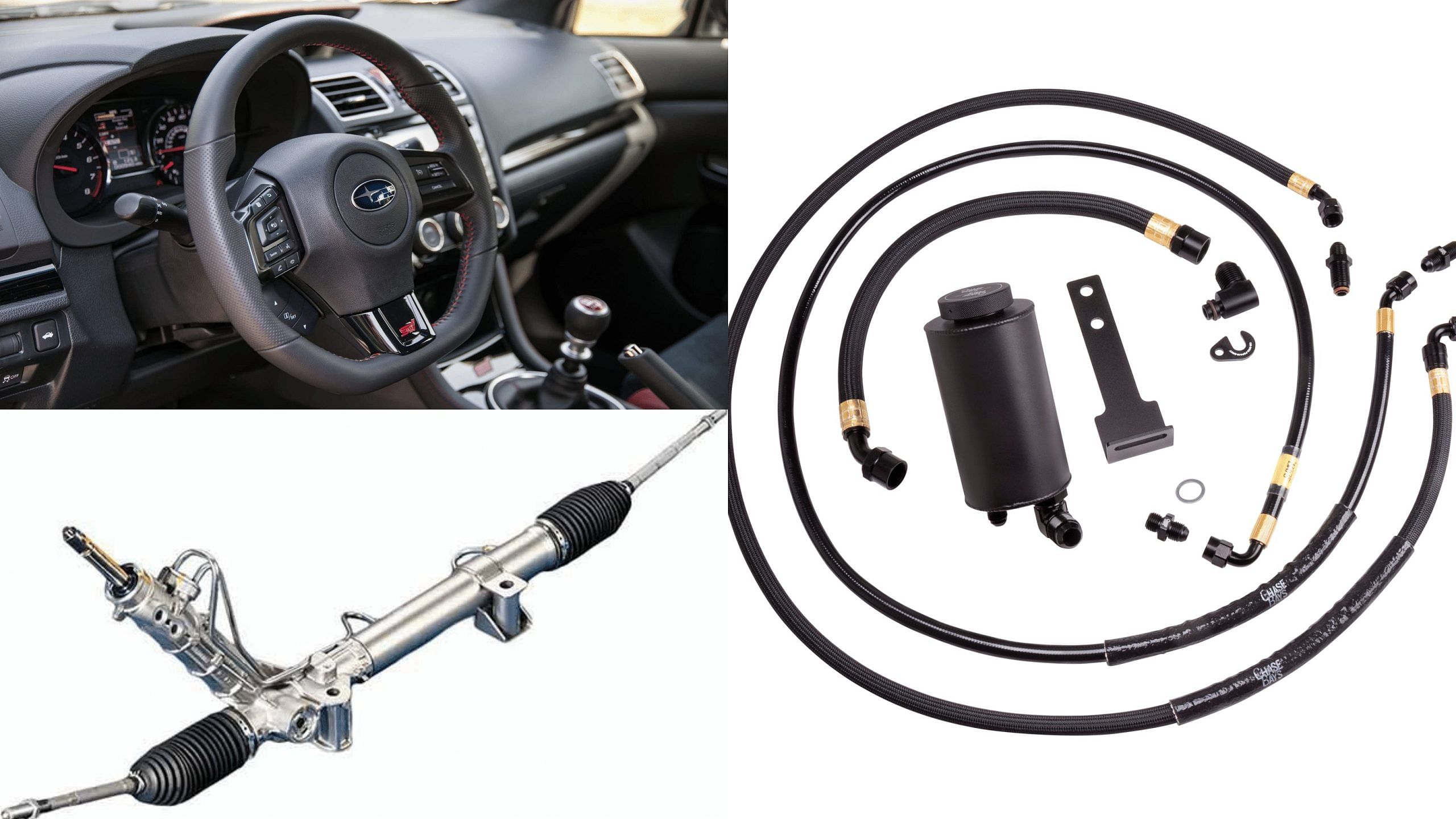 Subaru WRX STI - interior, hydraulic steering system and its components