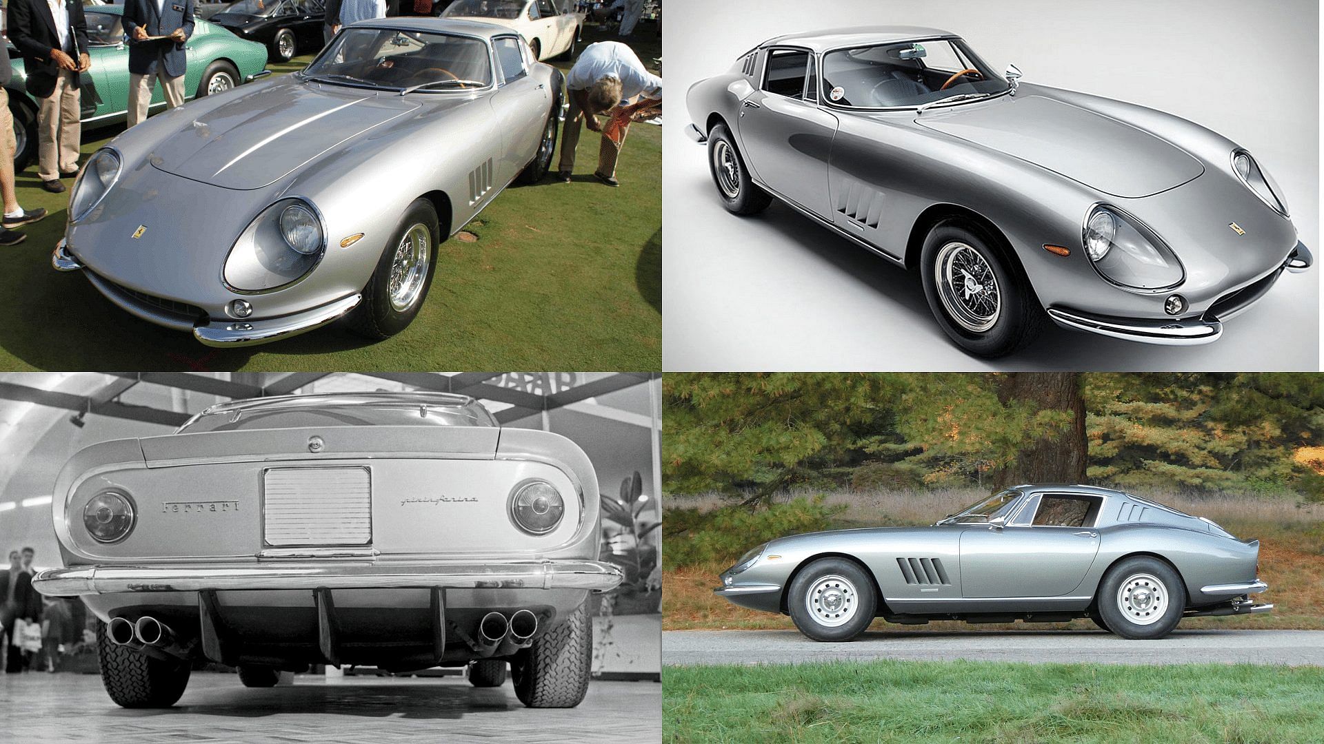 Liquid Silver Ferrari 275 GTB - front, side, rear view, exterior