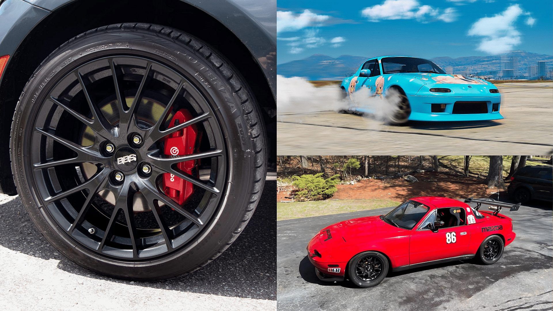 Modified Mazda MX-5 models, wheels and Brembo brakes