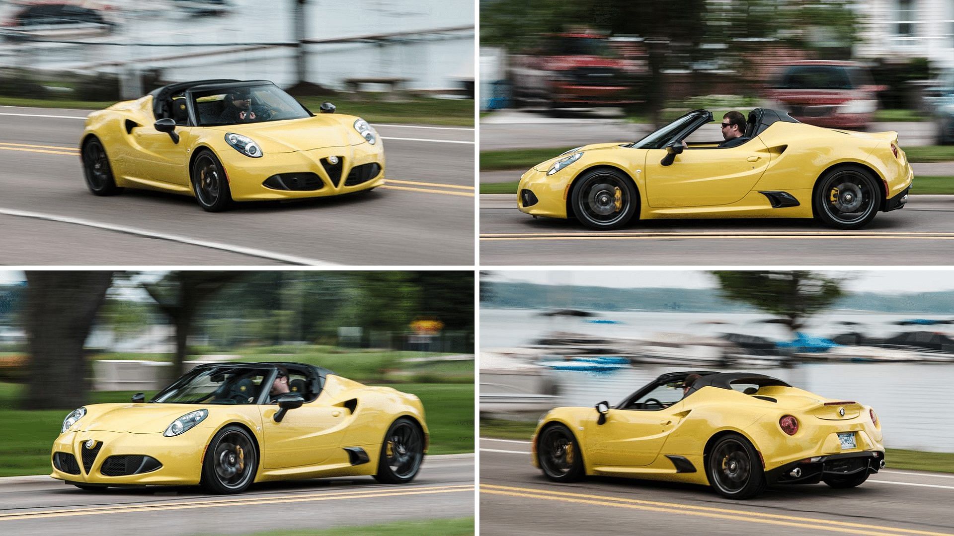 Yellow 2011 Alfa Romeo 4C - on road