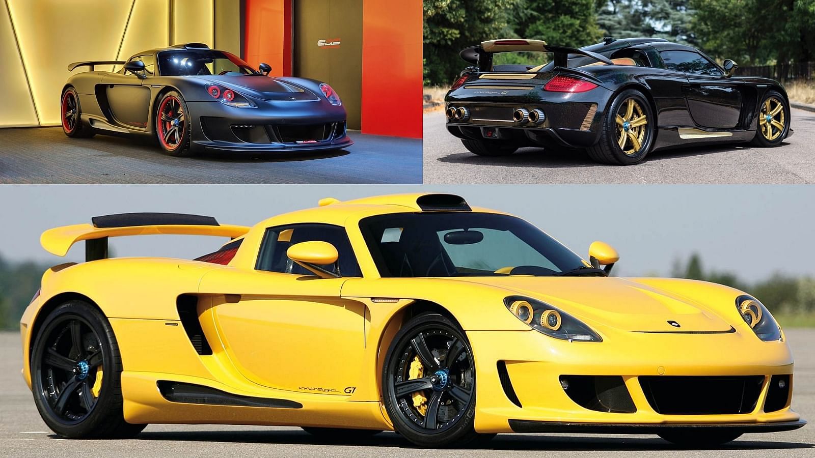 Modified Porsche Carrera GT variants - Black and Yellow Exterior color