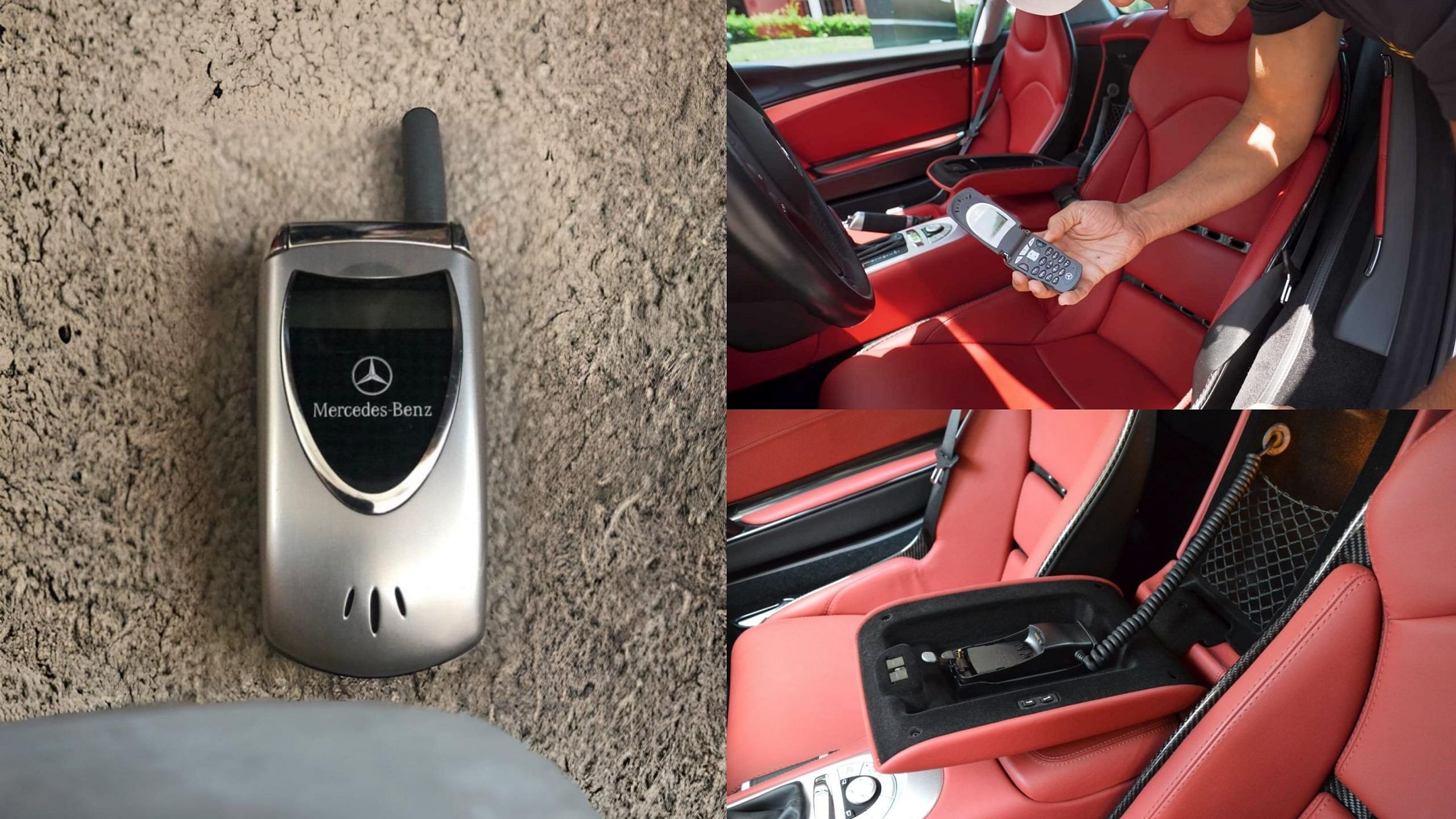 Mercedes-Benz SLR Mclaren - interior,  flip phone 