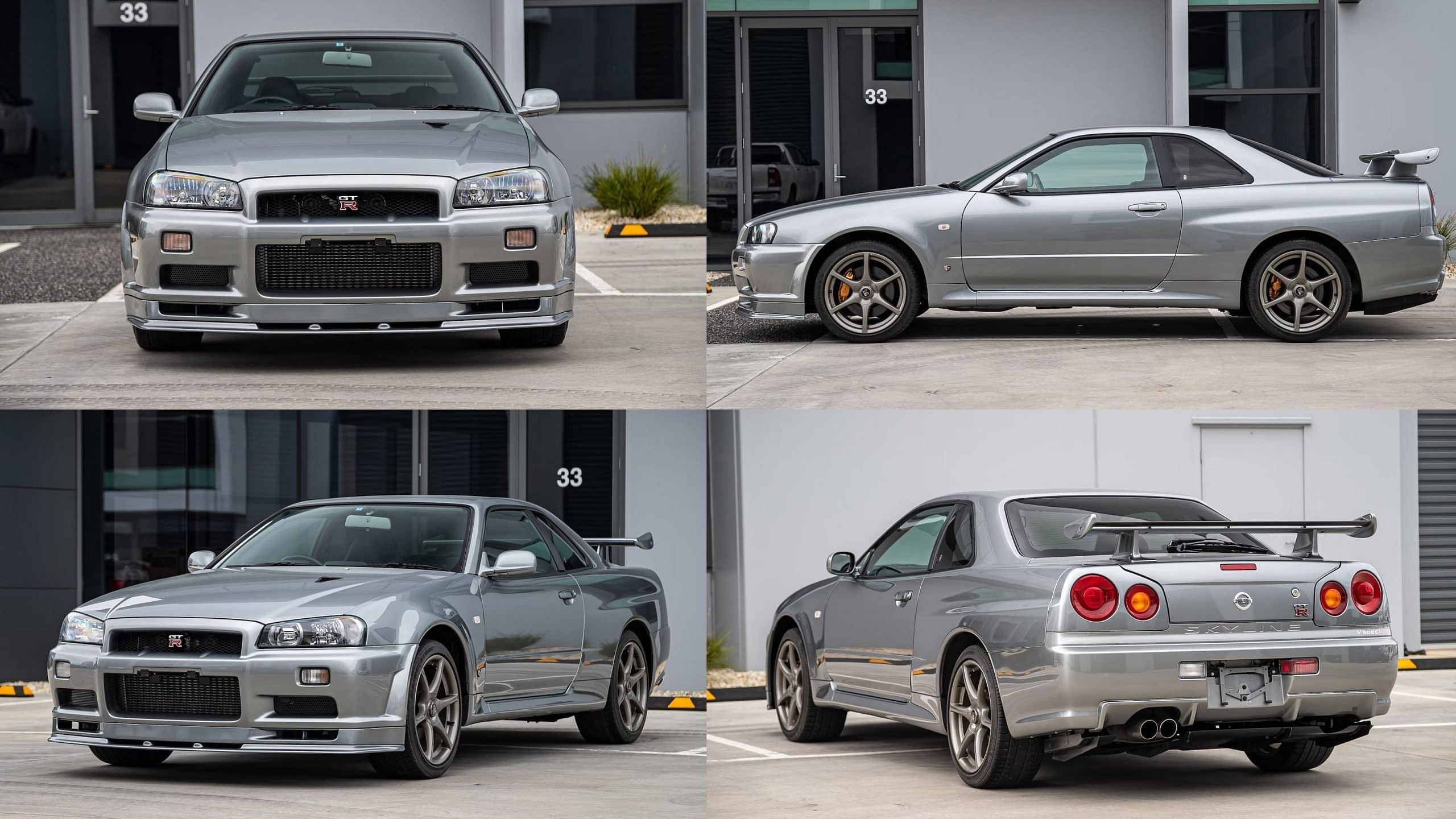 Nissan Skyline R34 GTR - front view, rear view, side view