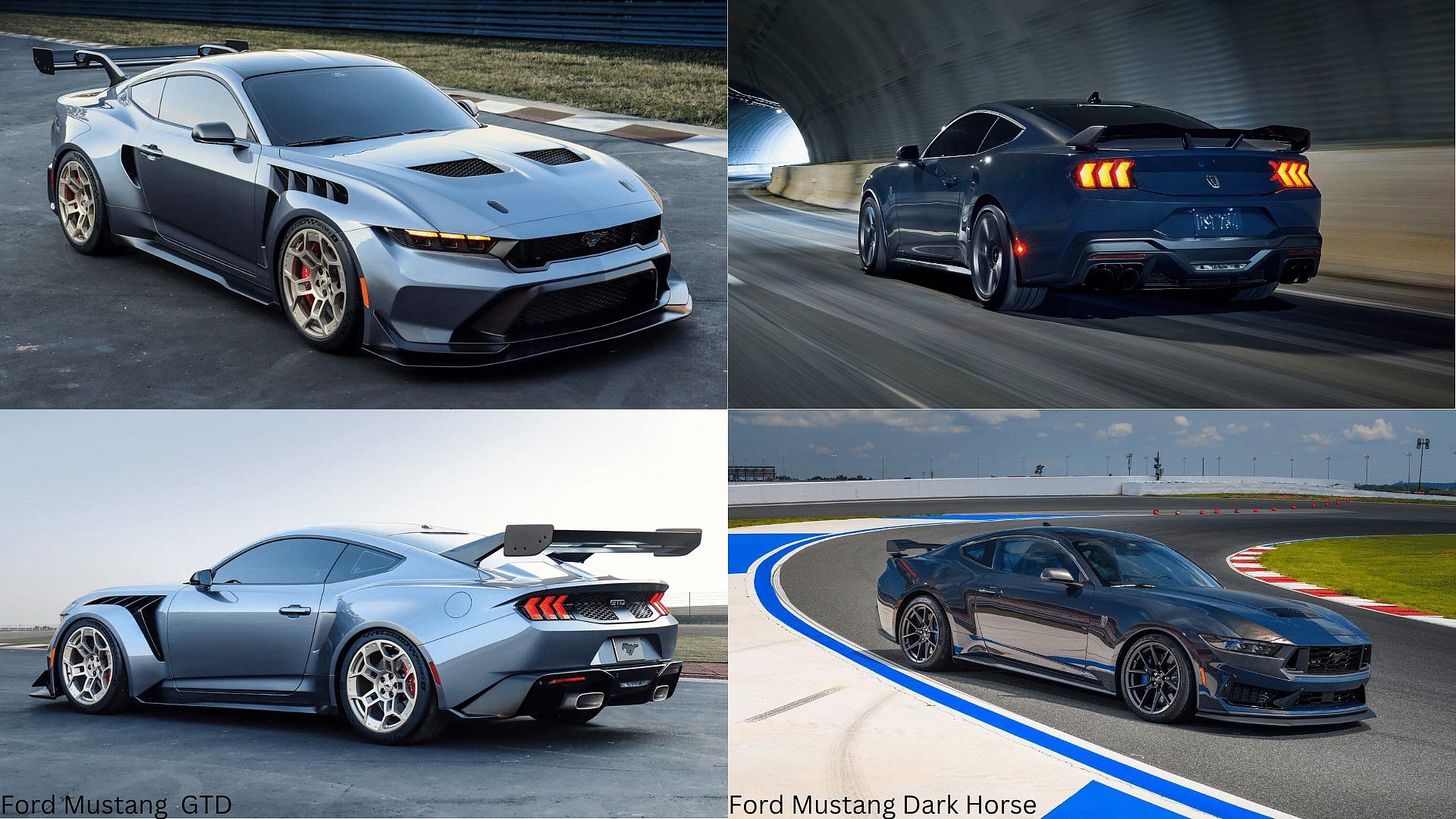 2025 Ford Mustang GTD and 2024 Ford Mustang Dark Horse images