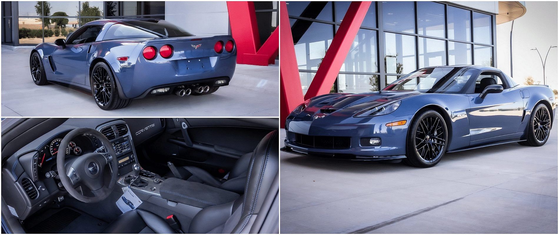 Red 2018 Corvette Z06 front, rear and interior view