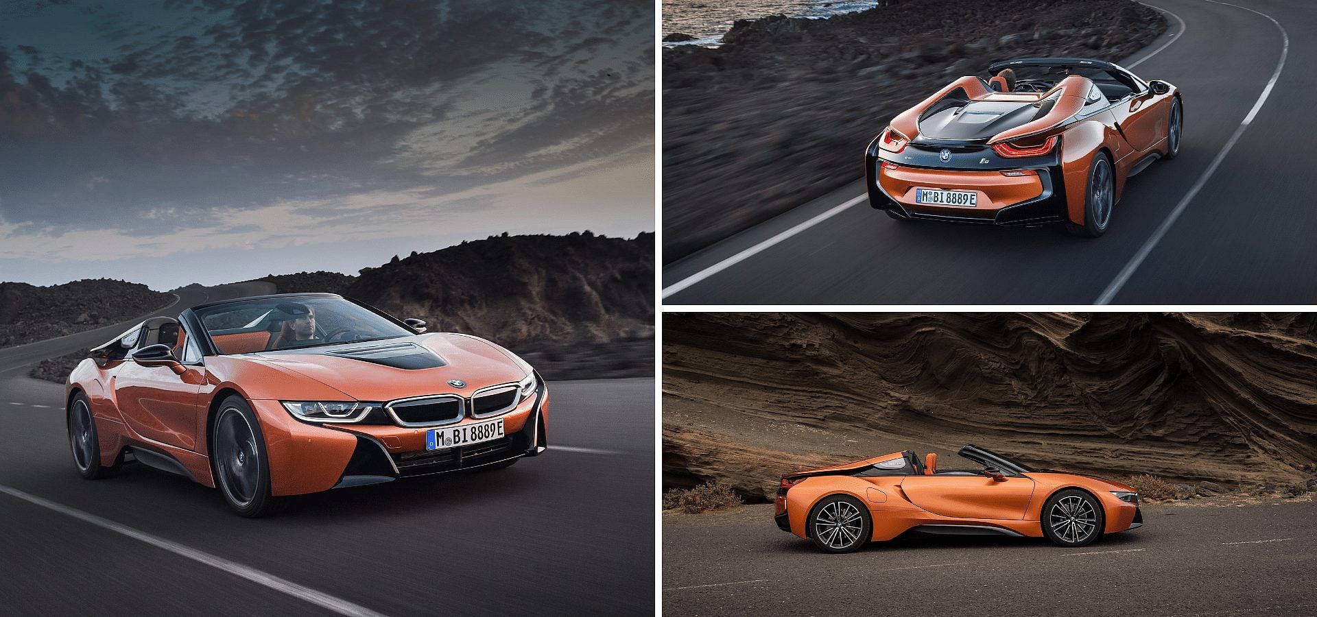 2019 BMW i8 Roadster front, rear and side profile