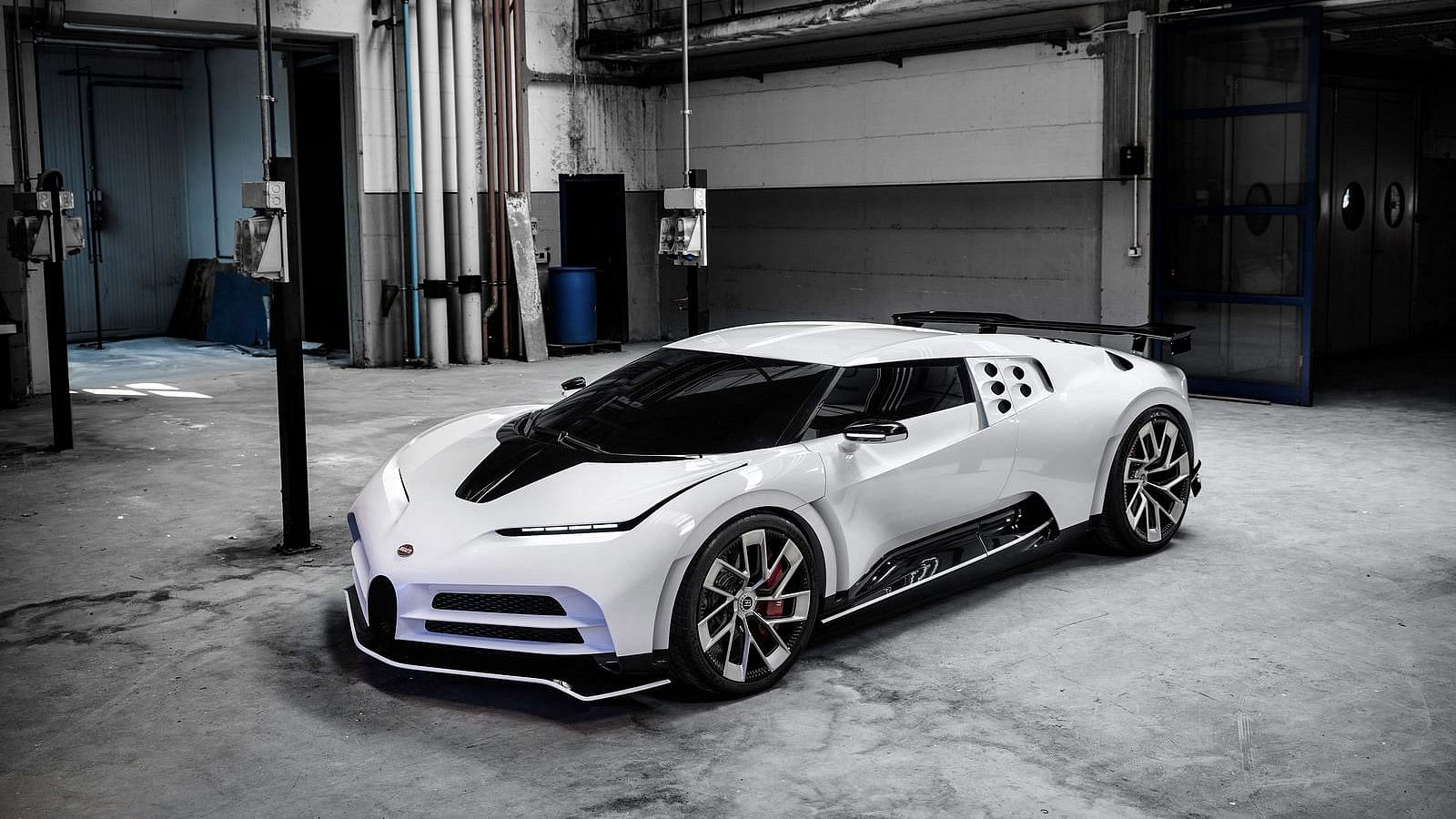 Bugatti Centodieci - White and Black - Front and Side profile