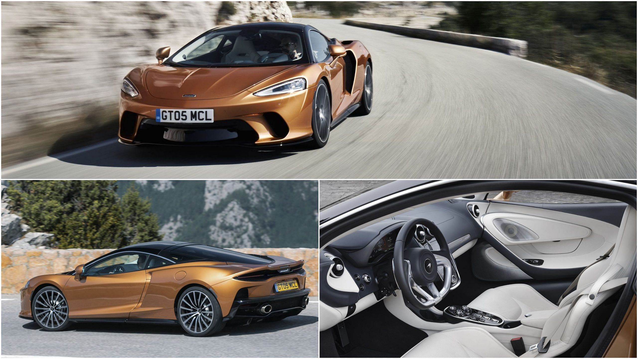 2020 McLaren GT front, side and interior view