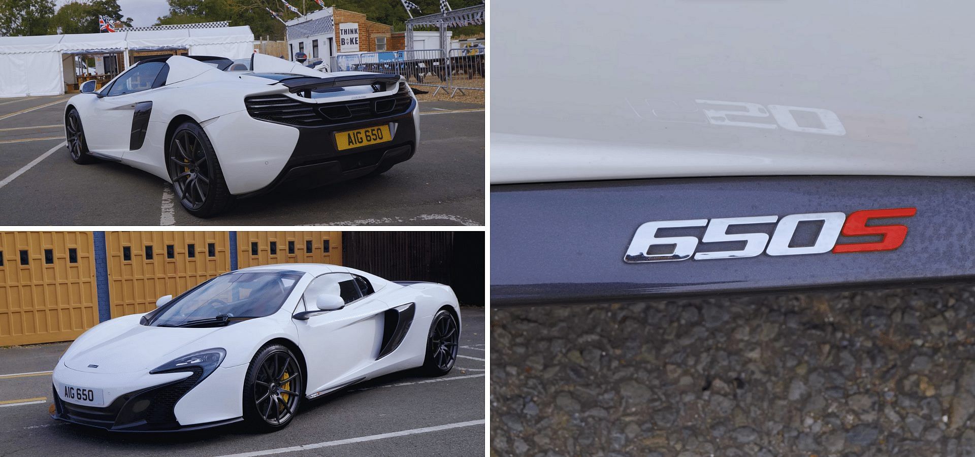 White 2015 McLaren 650S front and rear profile