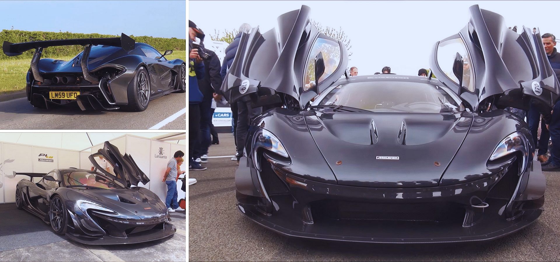 Black 2017 McLaren P1 LM front and rear profile