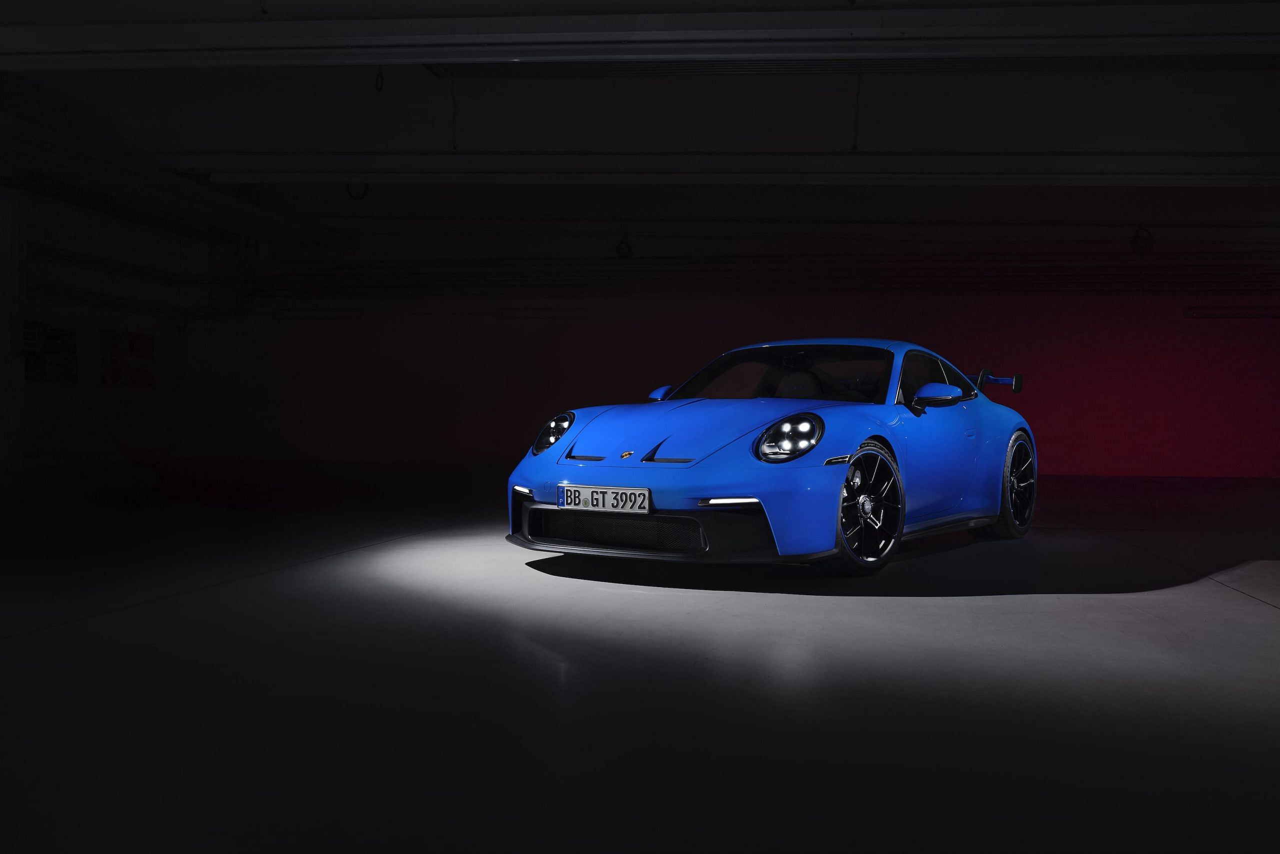 Blue 2022 Porsche 911 GT3 front