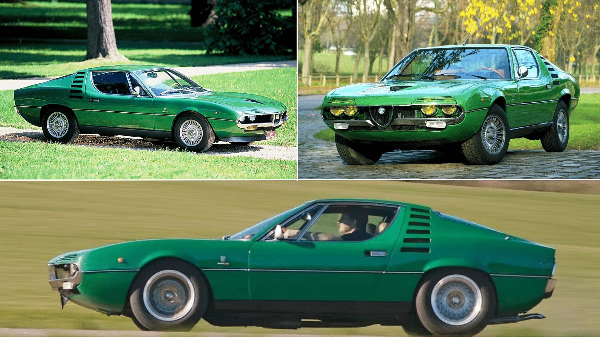 Green 1970 Alfa Romeo Montreal Front Side