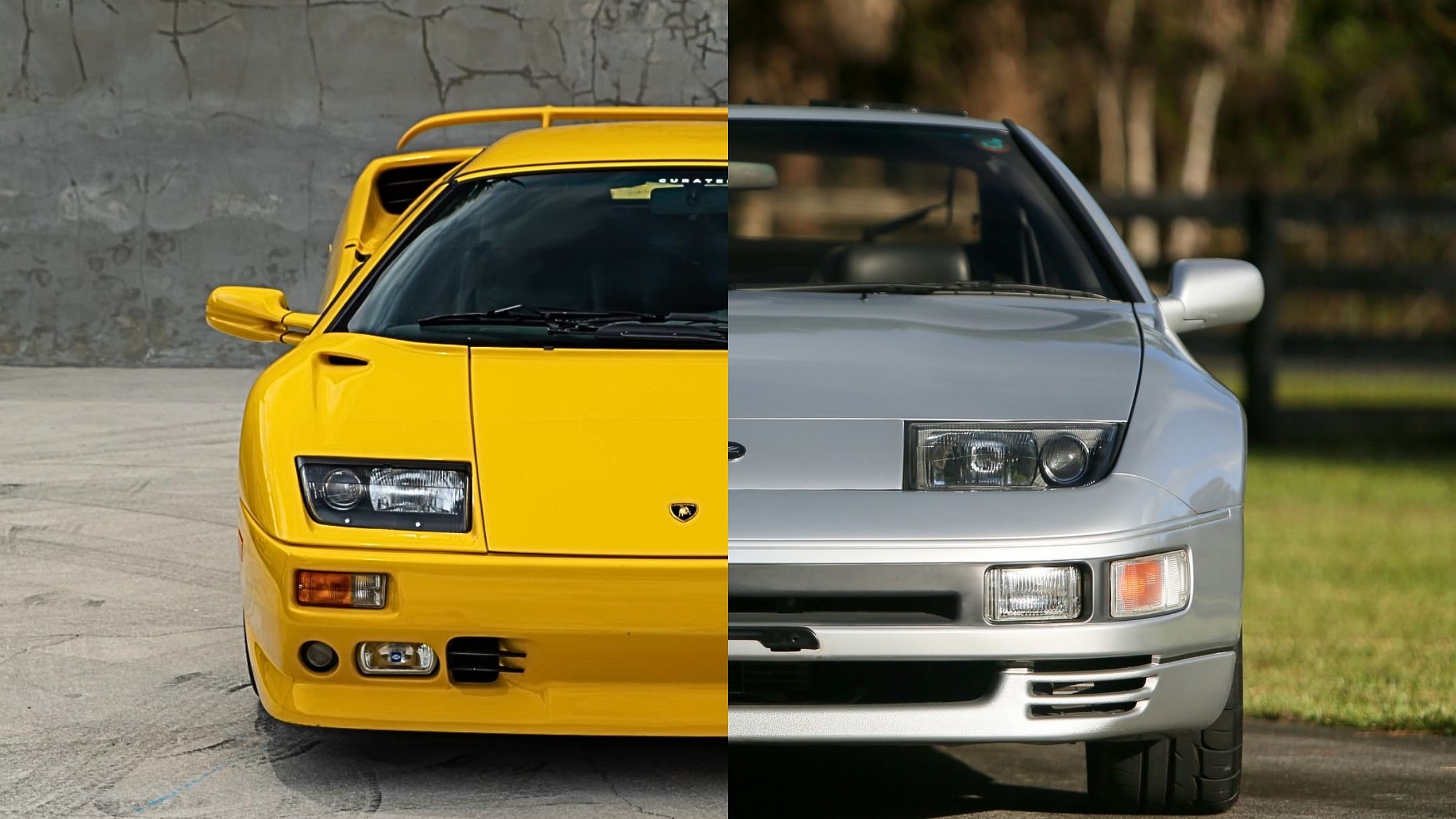 lamborghini diablo in yellow and silver